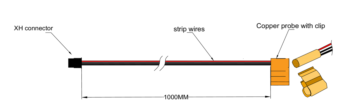 Clip-On DS18B20 Digital Temperature Sensor Probe with PFA Cable