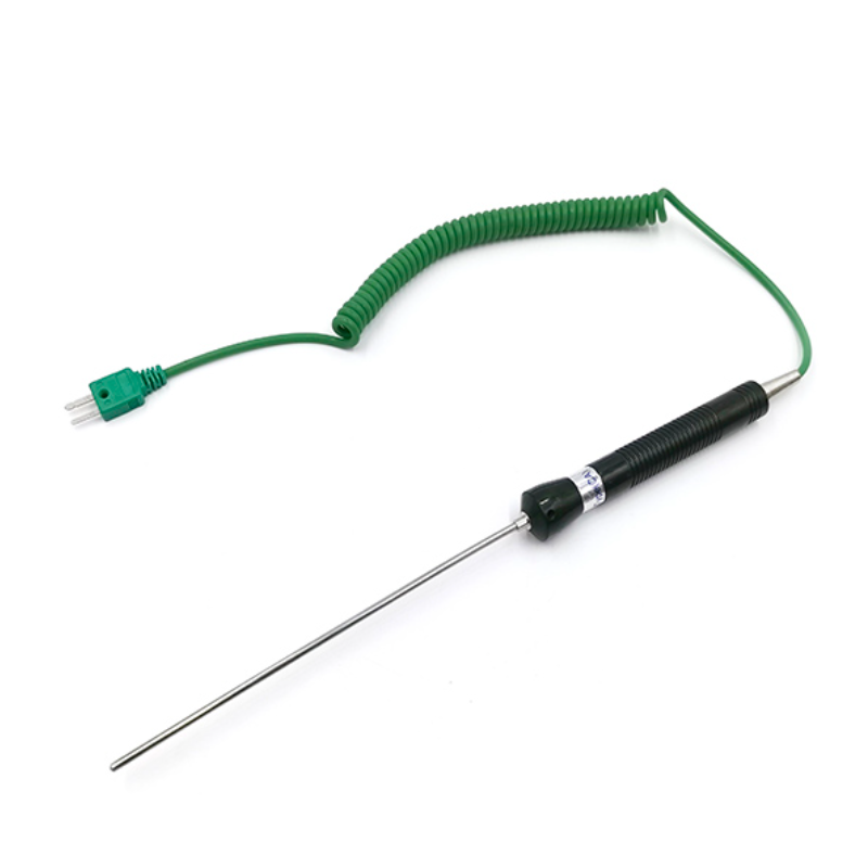 Thermocouple Type K Probe with Spring Cable for Digital Thermometers