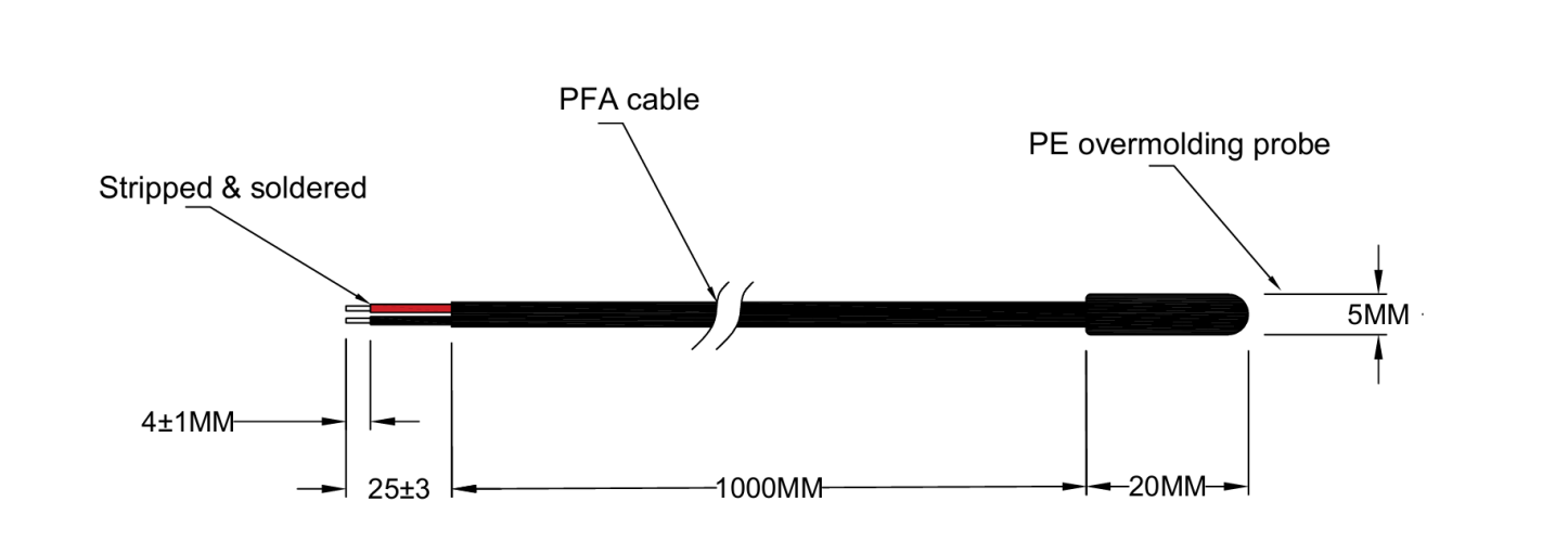 NTC 10kΩ Thermistor Temperature Sensor with Insulation Cable