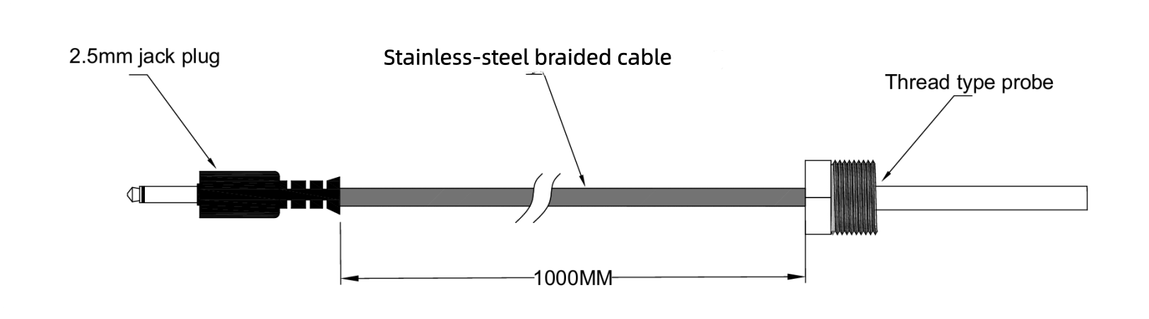 Custom PT100 Temperature Sensor with Threaded Housing