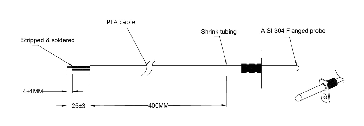 NTC 100K Thermistor Temperature Sensor for Food Processing