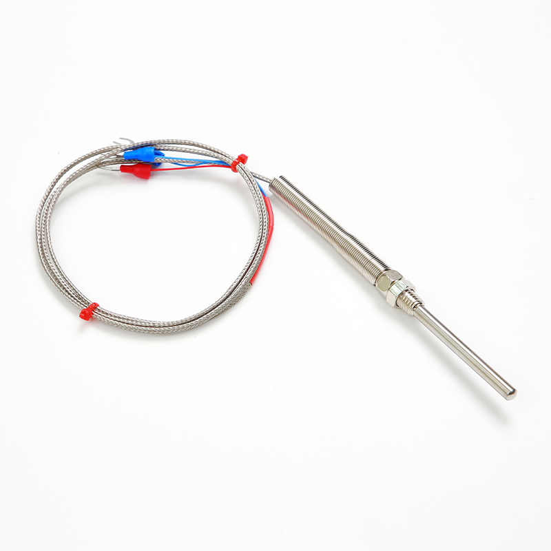 3-Wire Threaded PT100 RTD Temperature Sensor for Industrial Use