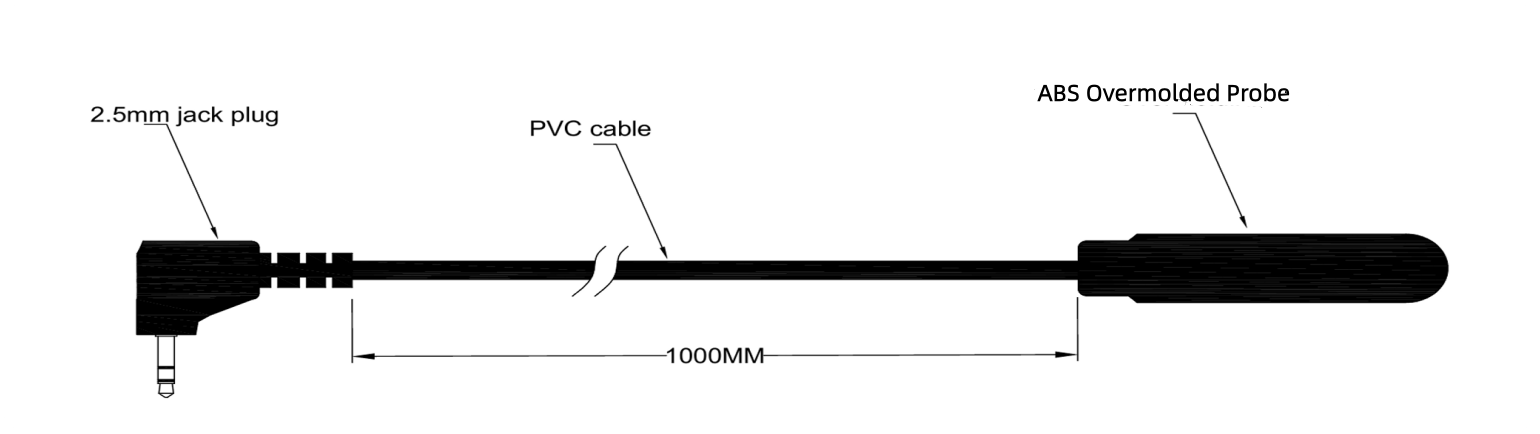 OEM DS18B20 Temperature Probe with ABS Overmolding