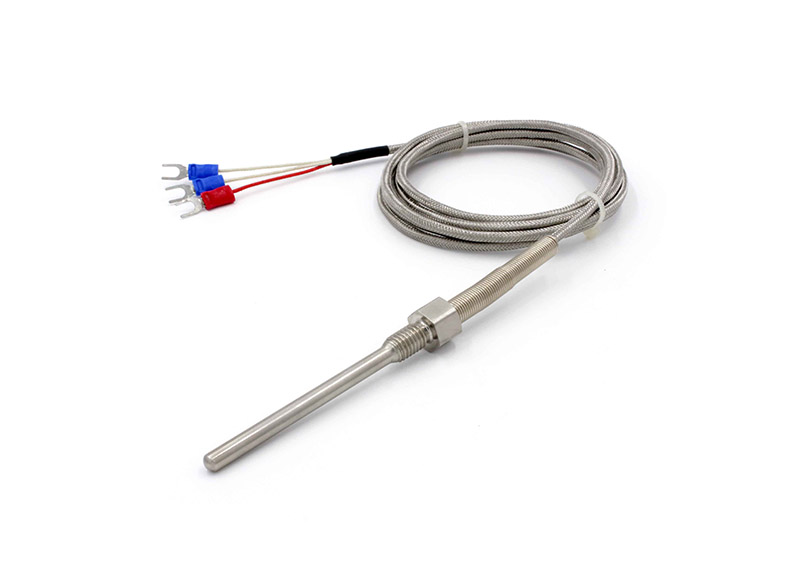 Stainless Steel PT100 Temperature Probe with M8 Threaded Housing