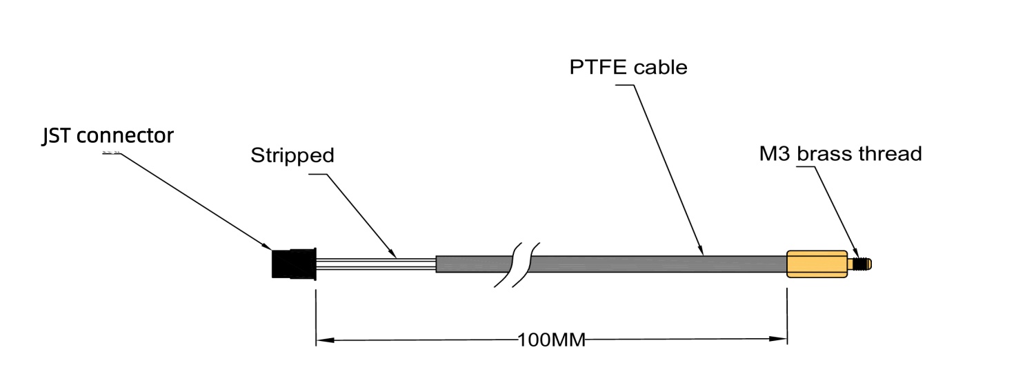 100K NTC Thermistor Temperature Probe With M3 Copper Thread