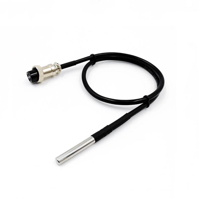 DS18B20 Digital Temperature Sensor Waterproof Probe for Industrial Use OD6×50mm with GX12 Connector