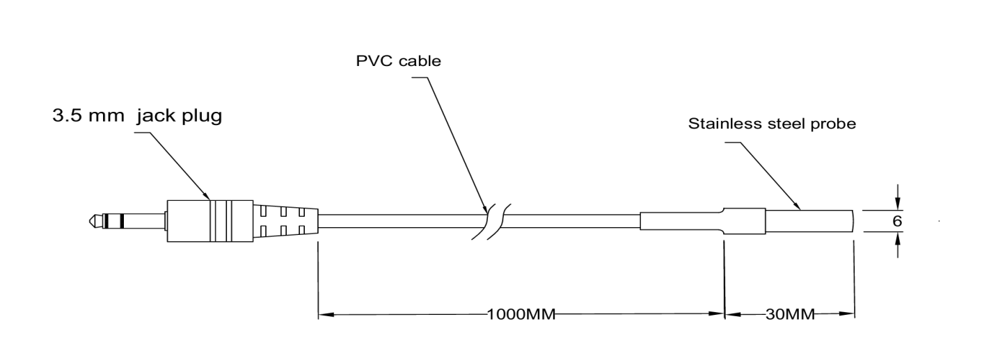 NTC 10kΩ Temperature Probe SS304 Housing with 3.5mm Jack