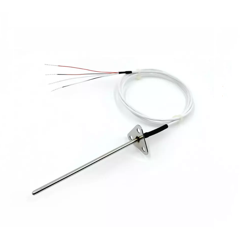4 Wire PT100 Temperature Sensor Probe with Flanged Mount