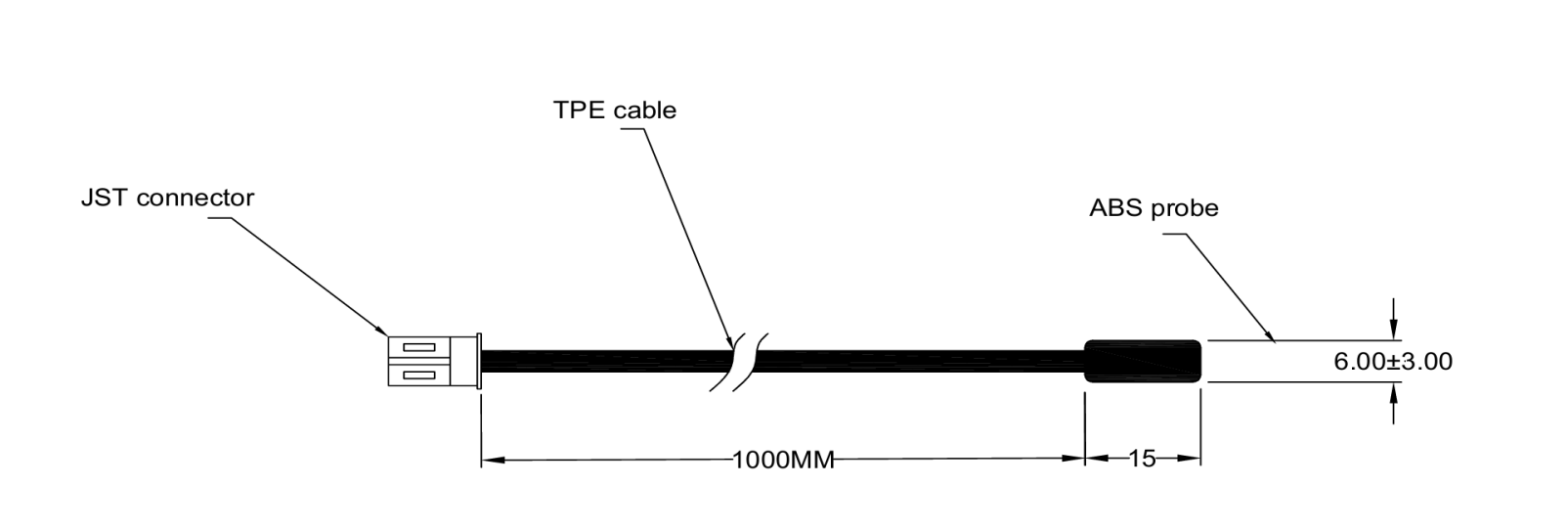 NTC 10kΩ Temperature Probe with Waterproof Sealed Housing for Industrial Control